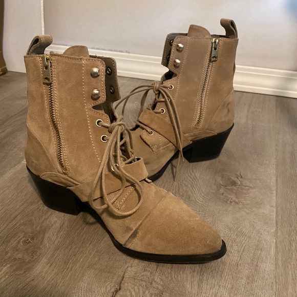 All Saints Katy Suede lace up Booties - Picture 1 of 13